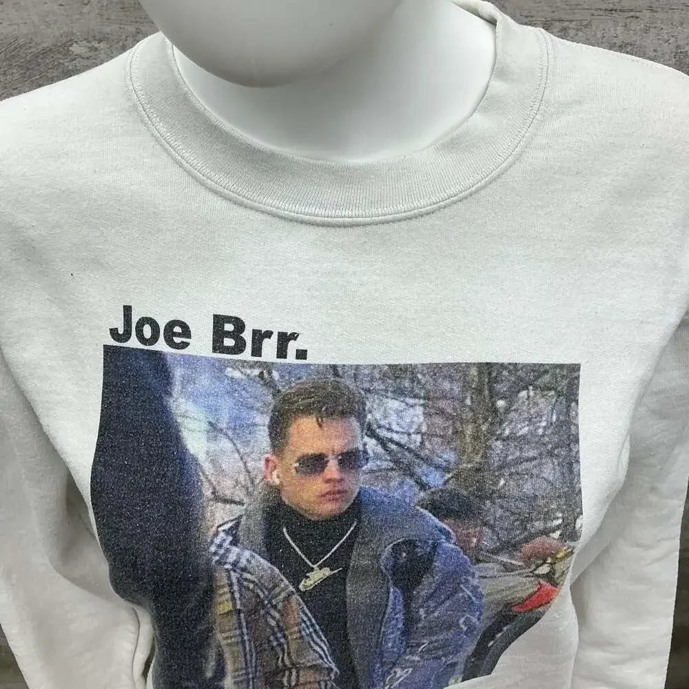 Barstool Sports Gilden Joe Brr Burrow Graphic Crewneck Sweatshirt White Small